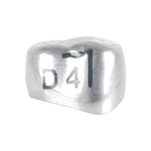 Edelstahlkronen, Milchmolar, UK 1, rechts, DLR4, ⌀ mesial/distal 8.4, Packung à 5 Stück