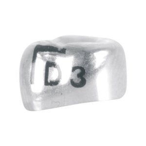 Edelstahlkronen, Milchmolar, UK 1, links, DLL3, ⌀ mesial/distal 8.0, Packung à 5 Stück