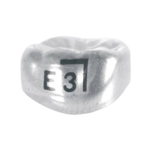Edelstahlkronen, Milchmolar, UK 2, rechts, ELR3, ⌀ mesial/distal 9.8, Packung à 5 Stück