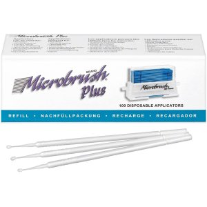 Microbrush Plus Applikatoren, superfein, 1 mm, weiß, Packung à 100 Stück