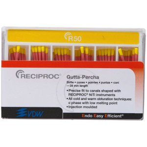 Reciproc Guttapercha, 28 mm, ISO R50, gelb, Packung à 60 Stück