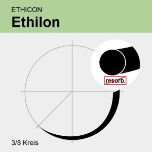 ETHILON SCHWARZ MONOFIL, FS2, USP 3-0, 0,45m, 36 Stück