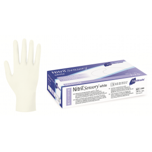 Nitril Sensory Handschuhe white Gr. - M - 2 0 0 St.
