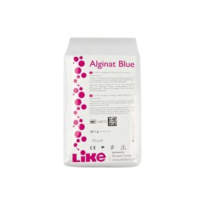 Alginat blue, blei- u. cadmiumfrei, schnellabbindend, 1 Messlöffel Pulver (9,5 g) : 1 Messlöffel Wasser (20 ml), blau, 80 Sek., Minze, mind. 40 Sek., Beutel 453 g