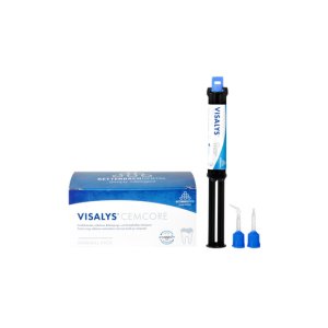 Visalys CemCore Translucent Normal pack: 1 x 5 ml, 10 Mischkanülen blau spitz, 10 Mischkanülen blau stumpf, 6 Intraoral tips, 4 Endo tips
