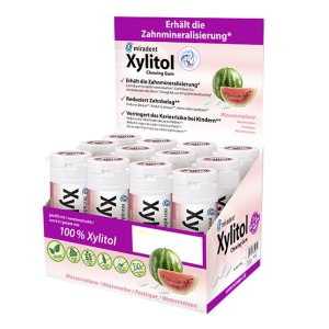 miradent Xylitol Chewing Gum, Wassermelone, Kids, Display à 12 Dosen
