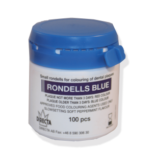 Rondell Blue, Kariesdiagnostik, Imprägnierte Pellets, Pfefferminz, Packung à 100 Stück